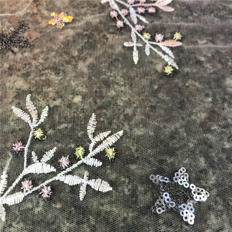 Embroidered Fabric Dress Sequin Polyester for Women's Wear Wholesale S 5